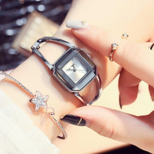 Load image into Gallery viewer, Square Fashion Skeleton Bracelet Rose Gold Watches Luxury Brand Ladies Watch