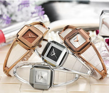 Load image into Gallery viewer, Square Fashion Skeleton Bracelet Rose Gold Watches Luxury Brand Ladies Watch