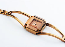 Load image into Gallery viewer, Square Fashion Skeleton Bracelet Rose Gold Watches Luxury Brand Ladies Watch