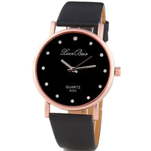 Load image into Gallery viewer, Womens Luxury Crystal Leather Band Round Analog Wrist Watch