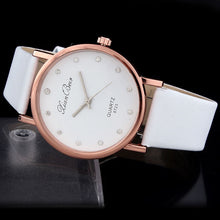 Load image into Gallery viewer, Womens Luxury Crystal Leather Band Round Analog Wrist Watch