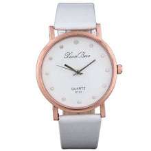 Load image into Gallery viewer, Womens Luxury Crystal Leather Band Round Analog Wrist Watch