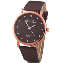 Load image into Gallery viewer, Womens Luxury Crystal Leather Band Round Analog Wrist Watch