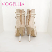 Load image into Gallery viewer, New Fashion Woman Faux Suede Pumps Sexy Open Toe Ankle Shoes