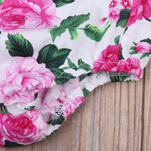 Load image into Gallery viewer, Baby Girl Spaghetti straps Halter Headbamd Floral Sunsuit Kids Outfits