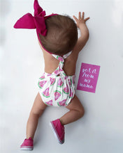 Load image into Gallery viewer, Cute Baby Girls Headband Watermelon Printed Outfits Sunsuit Kids Clothes