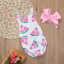 Load image into Gallery viewer, Cute Baby Girls Headband Watermelon Printed Outfits Sunsuit Kids Clothes