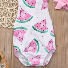 Load image into Gallery viewer, Cute Baby Girls Headband Watermelon Printed Outfits Sunsuit Kids Clothes