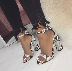 Women Ankle Strap Sandals Snake