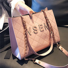 Load image into Gallery viewer, British Fashion Women&#39;s Designer Handbag PU Leather Women bag Lattice Chain