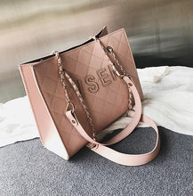 Load image into Gallery viewer, British Fashion Women&#39;s Designer Handbag PU Leather Women bag Lattice Chain