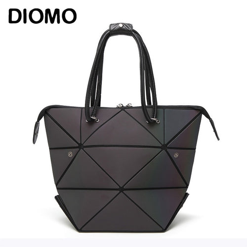 Luxury Female Designer Luminous Deformation Folding Diamond Handbag Geometric Shoulder Bag