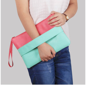 Candy Color Leather Women Bag Day Clutches Handbag Bolsa Feminina Wristlets Bags