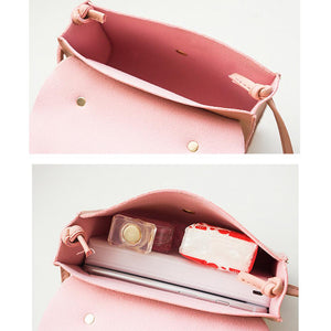 Fashion Solid Color PU Leather Shoulder Bag Cute Wild of the slung small Square