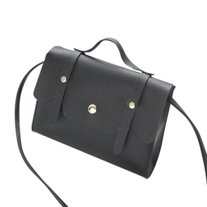 Fashion Solid Color PU Leather Shoulder Bag Cute Wild of the slung small Square