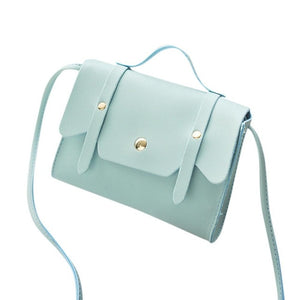 Fashion Solid Color PU Leather Shoulder Bag Cute Wild of the slung small Square