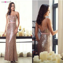 Load image into Gallery viewer, Rose Gold Mermaid Backless Sparkle Sequins Sexy Party Dress