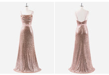 Load image into Gallery viewer, Rose Gold Mermaid Backless Sparkle Sequins Sexy Party Dress