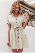 Load image into Gallery viewer, Simple Vintage button women dress