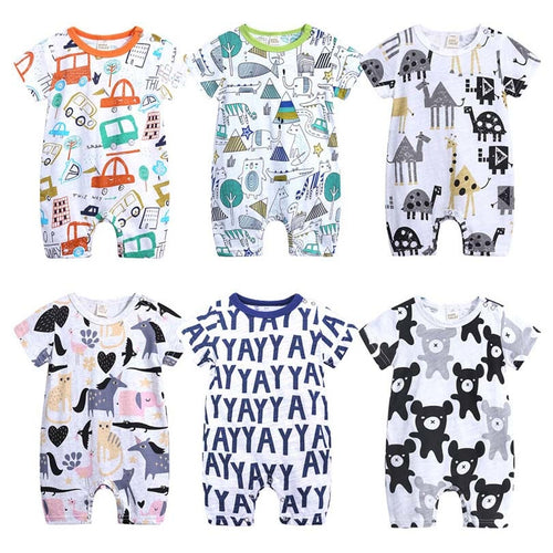 Baby Onesies Summer Cotton Boys Girls Kids Clothes Knitted Cartoon