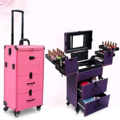 Women's large capacity Multilayer Cosmetic Case,Makeup artist Toolbox Bag