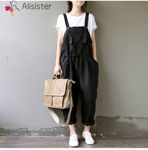 Women New Drawstring Design Pockets Jumpsuit