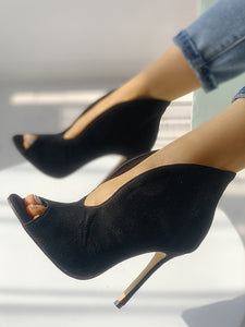 Peep Toe V-Shape Cut Out Ankle high heels sexy party women's Shoes