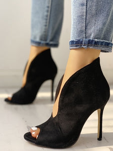 Peep Toe V-Shape Cut Out Ankle high heels sexy party women's Shoes