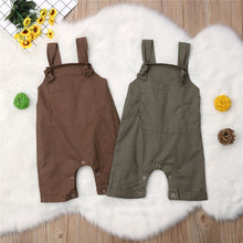 Load image into Gallery viewer, Newborn Baby Boys Girls Solid Dungarees Bib Infant Overalls Kids Clothes