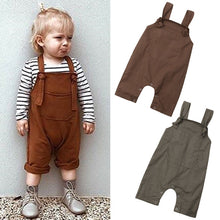 Load image into Gallery viewer, Newborn Baby Boys Girls Solid Dungarees Bib Infant Overalls Kids Clothes