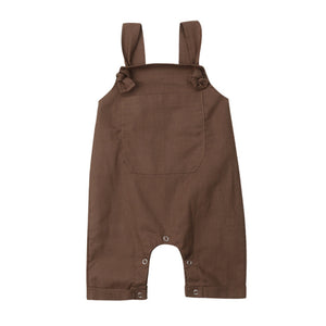 Newborn Baby Boys Girls Solid Dungarees Bib Infant Overalls Kids Clothes