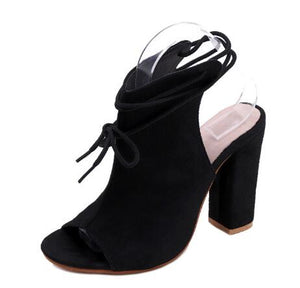 Ankle Boots Peep Toe Stiletto Heel Shoes High Heel Black