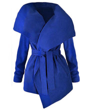 Load image into Gallery viewer, New Fashion Women&#39;s Asymmetry Trench Coats Big Lapel Slim Fit Elegant Blend Wool Jackets