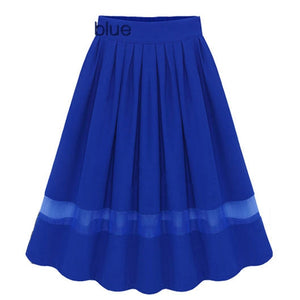 Stylish Women Retro Organza Bubble Skirt High Waist Pleated Tutu Knee