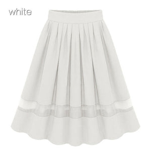 Stylish Women Retro Organza Bubble Skirt High Waist Pleated Tutu Knee