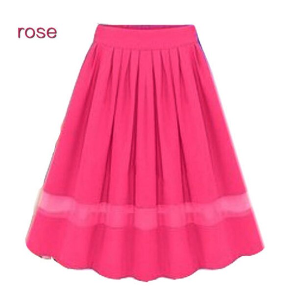 Stylish Women Retro Organza Bubble Skirt High Waist Pleated Tutu Knee