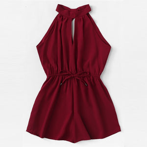 Drawstring Waist Knot Back Jumpsuit