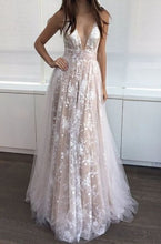 Load image into Gallery viewer, Luxury Sexy White Perspective Lace V-neck Sequin Floor-Length Maxi Dress