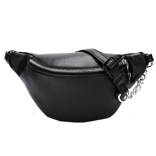 New Fashion Belt Waist Bag Chest Satchel Chain Solid Leather