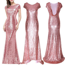 Load image into Gallery viewer, Women Glitter Sequins Party Wedding Bridesmaid slim Dress