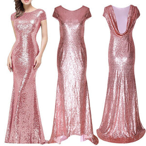 Women Glitter Sequins Party Wedding Bridesmaid slim Dress