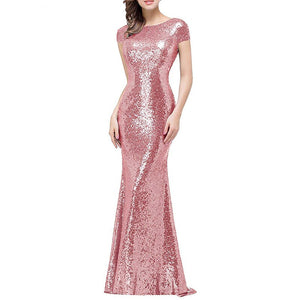 Women Glitter Sequins Party Wedding Bridesmaid slim Dress