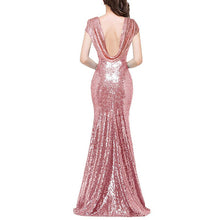 Load image into Gallery viewer, Women Glitter Sequins Party Wedding Bridesmaid slim Dress