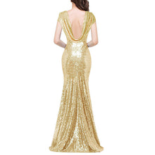 Load image into Gallery viewer, Women Glitter Sequins Party Wedding Bridesmaid slim Dress