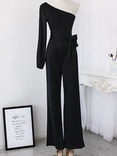 Load image into Gallery viewer, 8 Colors Stylish One Shoulder Slit Jumpsuit Office Lady