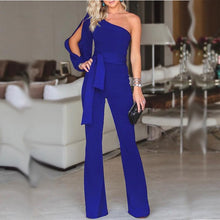 Load image into Gallery viewer, 8 Colors Stylish One Shoulder Slit Jumpsuit Office Lady