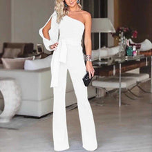 Load image into Gallery viewer, 8 Colors Stylish One Shoulder Slit Jumpsuit Office Lady