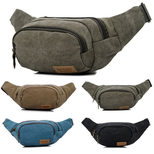 Unisex Durable Fanny Waist Pack Canvas Belt Hip Bum Military Tactical Running Traveling Bag