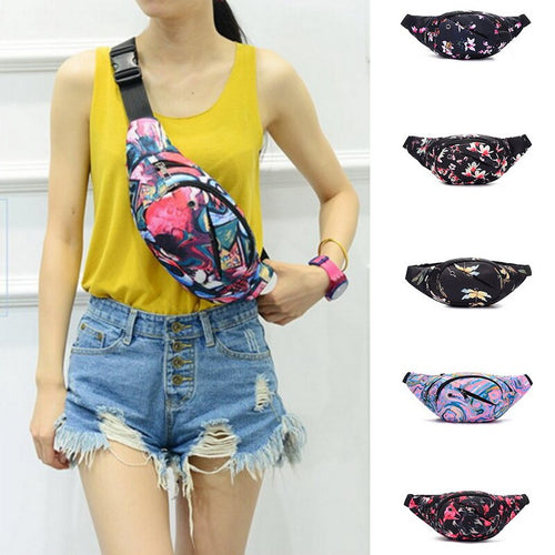 Women 3d Printing Fashion Waist Bag Women Fanny Packs Belt