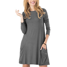 Load image into Gallery viewer, Women&#39;s Casual Pockets Plain Flowy Dress Simple Swing